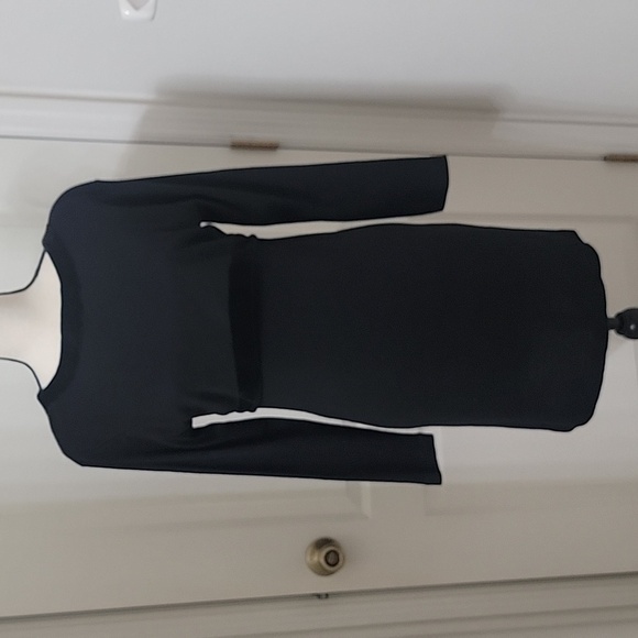 Carole Little Petite Size SP Black Midi Dress with Velvet Trim Detail, EUC - Picture 1 of 14